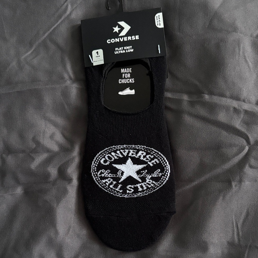 Converse Men's Black Flat Knit Ultra Low Socks